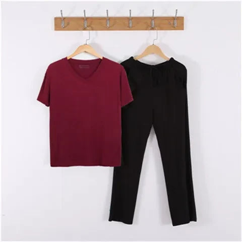 Plain WineRed  Shirt with Black Trouser Ladies Night Dress