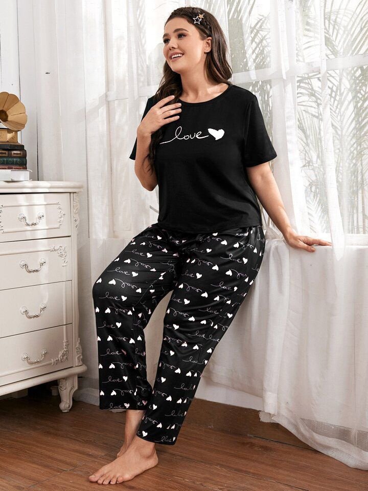 Black Love  Printed   ( PJ'S Night Dress )