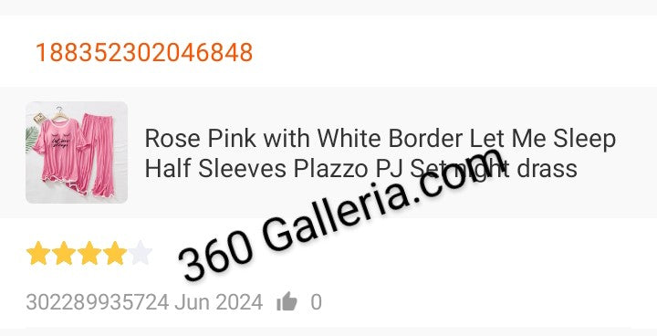 Rose Pink With White Border Top & Palazzo