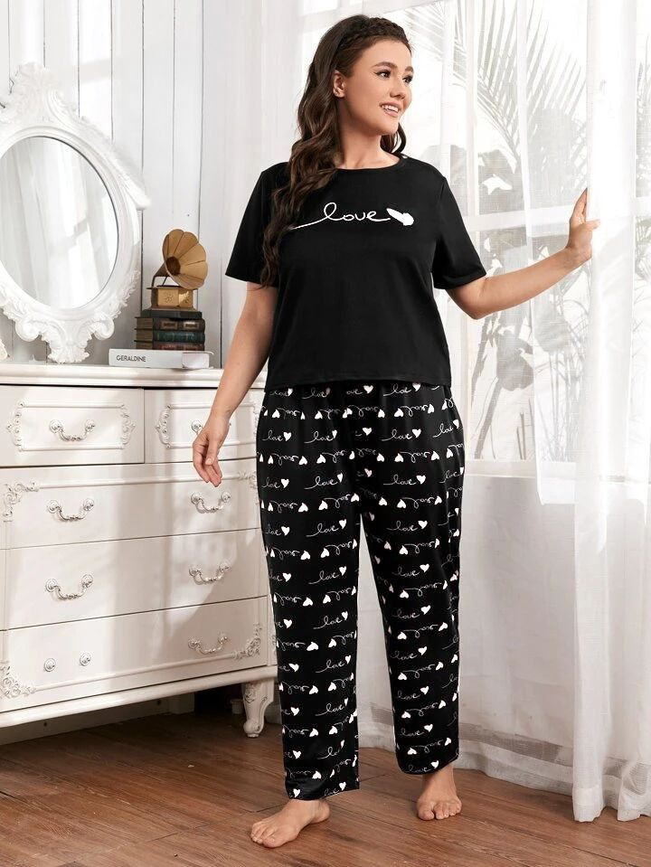 Black Love  Printed   ( PJ'S Night Dress )