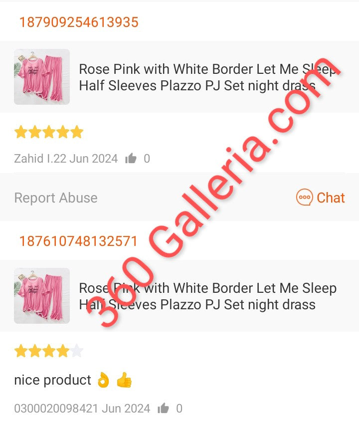 Rose Pink With White Border Top & Palazzo