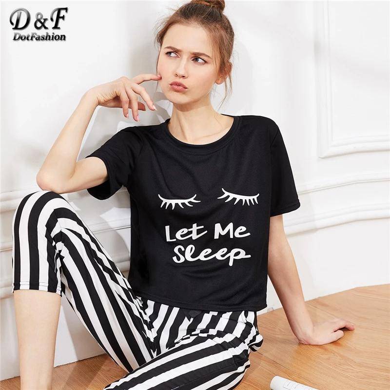 BLACK LET ME SLEEP ( PJ'S Night Dress )