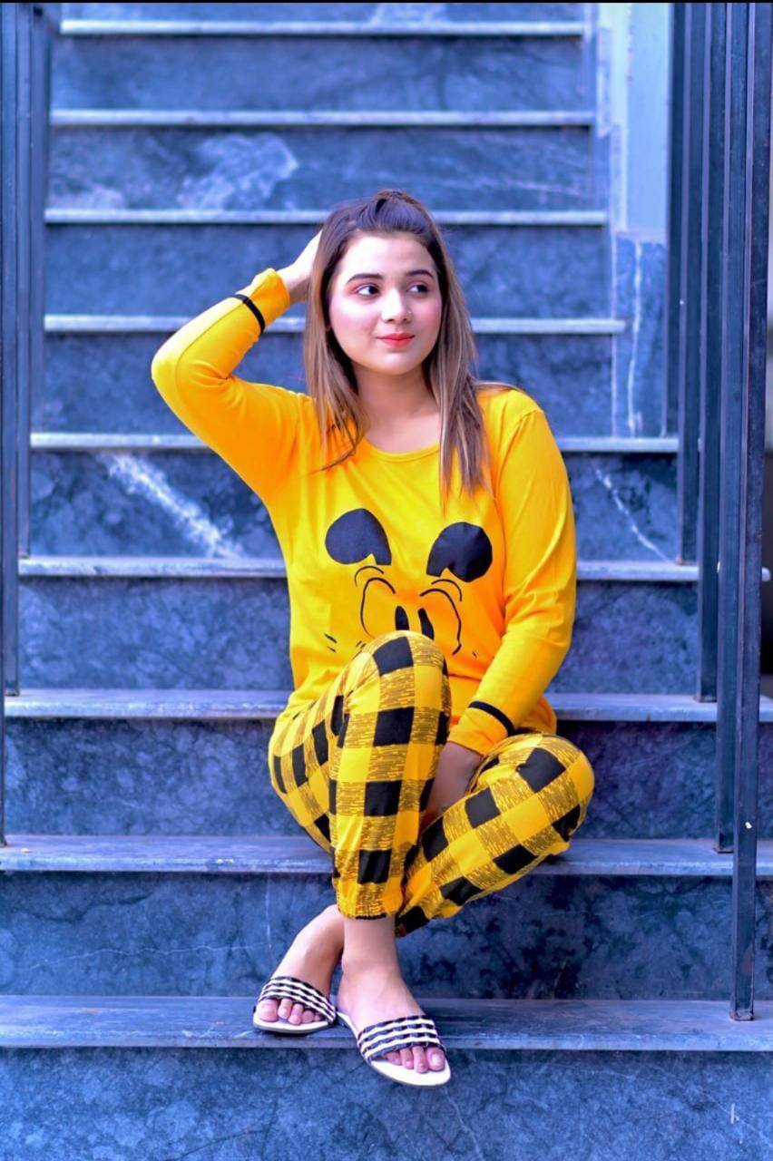 YELLOW CHECK ( PJ'S Night Dress )